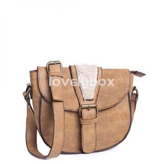 Bolso campero gris con borreguito - Imagen 1