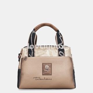 Bolso de mano tipo bowling con correa bandolera ajustable y desmontable. Firma Anekke colección Real - Imagen 2