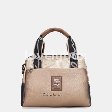 Bolso de mano tipo bowling con correa bandolera ajustable y desmontable. Firma Anekke colección Real - Imagen 2