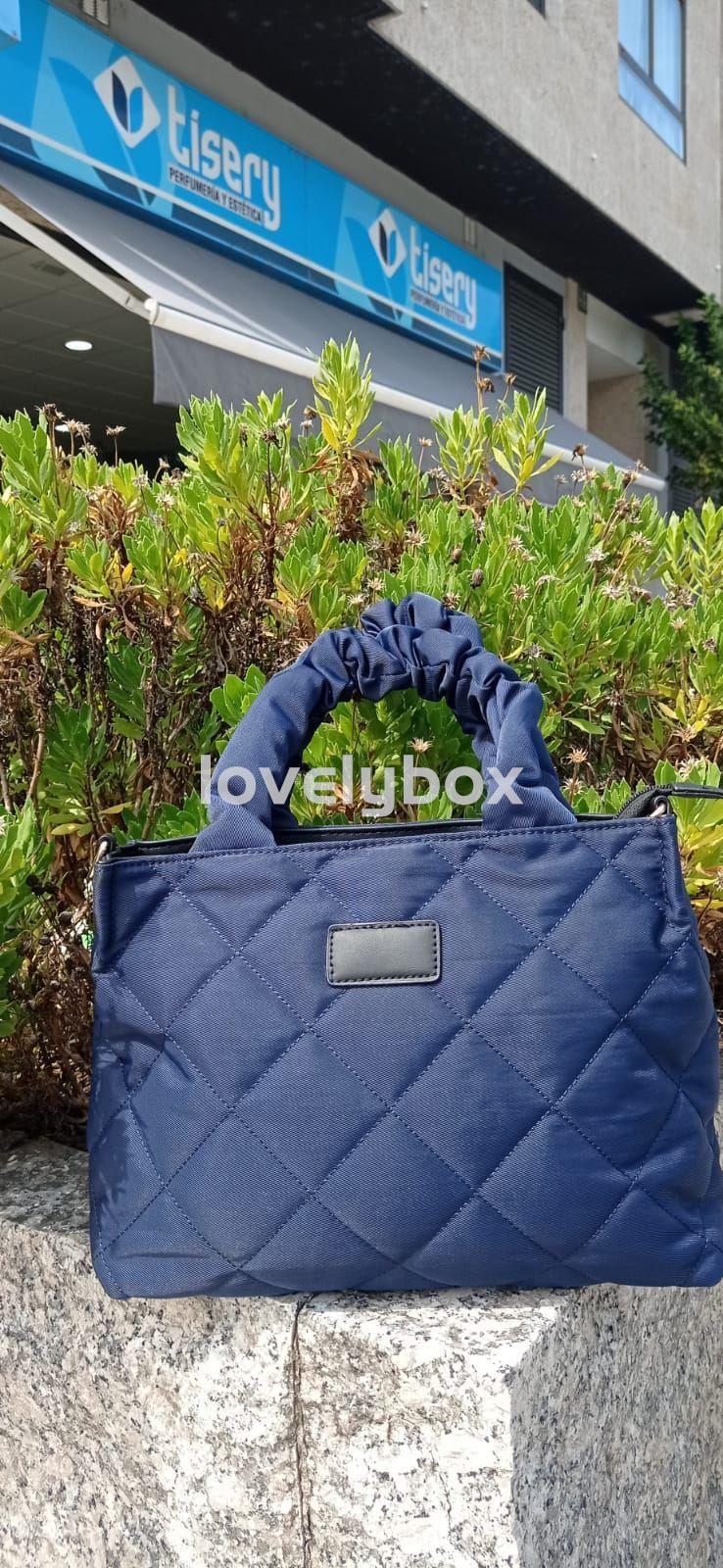 Bolso mano y bandolera DH fruncida azul marino | lovelybox