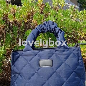 Bolso mano y bandolera DH asa fruncida azul marino - Imagen 1