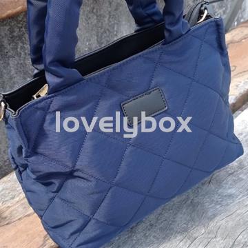 Bolso mano y bandolera DH asa fruncida azul marino - Imagen 2