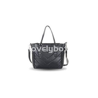 Bolso Shopper Mujer Doble Asa Acolchado Spike D&L Negro Devota & Lomba - Imagen 1