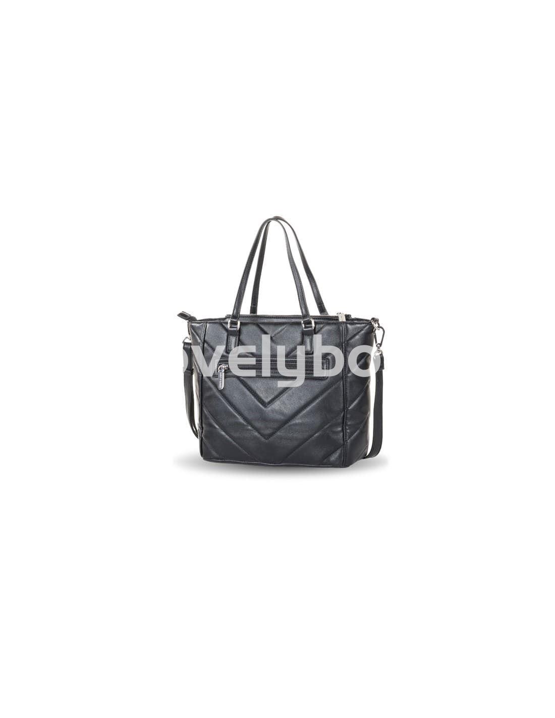 Bolso Shopper Mujer Doble Asa Acolchado Spike D&L Negro Devota & Lomba - Imagen 2