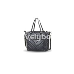 Bolso Shopper Mujer Doble Asa Acolchado Spike D&L Negro Devota & Lomba - Imagen 2
