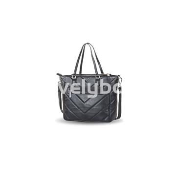 Bolso Shopper Mujer Doble Asa Acolchado Spike D&L Negro Devota & Lomba - Imagen 2
