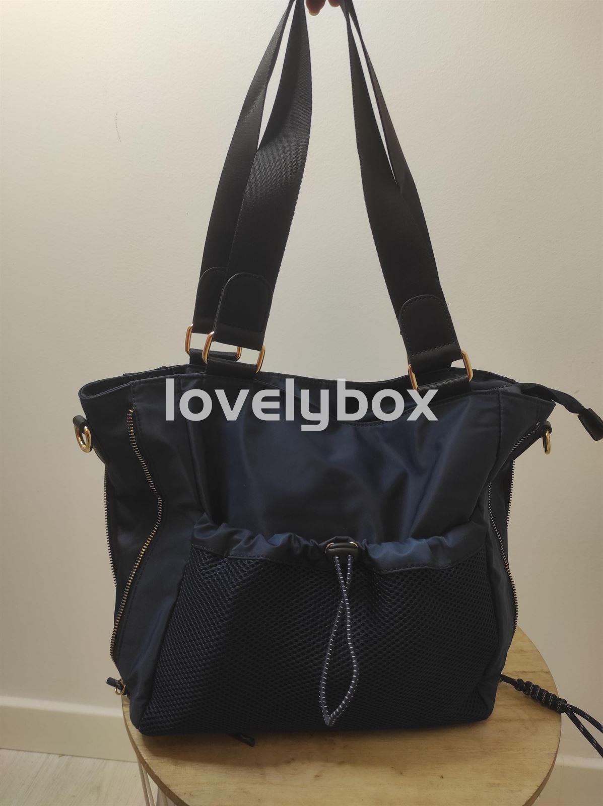 Bolso shopper nylon azul marino - Imagen 1