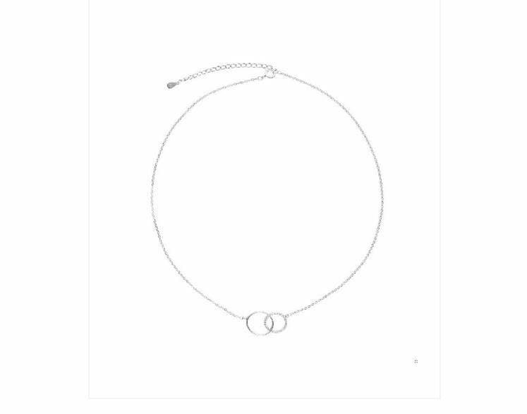 Cadena dos círculos plata silver diez - Imagen 1