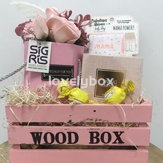 Caja madera rosas jabón mamá power- regalo personalizado - Imagen 2