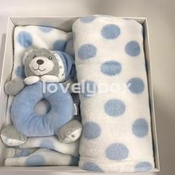 Caja Manta y sonajero osito - Imagen 1