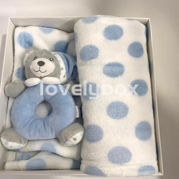 Caja Manta y sonajero osito - Imagen 1