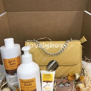caja tratamiento chufa ecológico con bolso y pendientes - regalo personalizado - Imagen 1