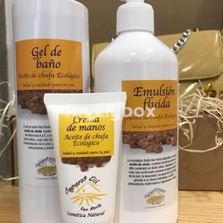 caja tratamiento chufa ecológico con bolso y pendientes - regalo personalizado - Imagen 2