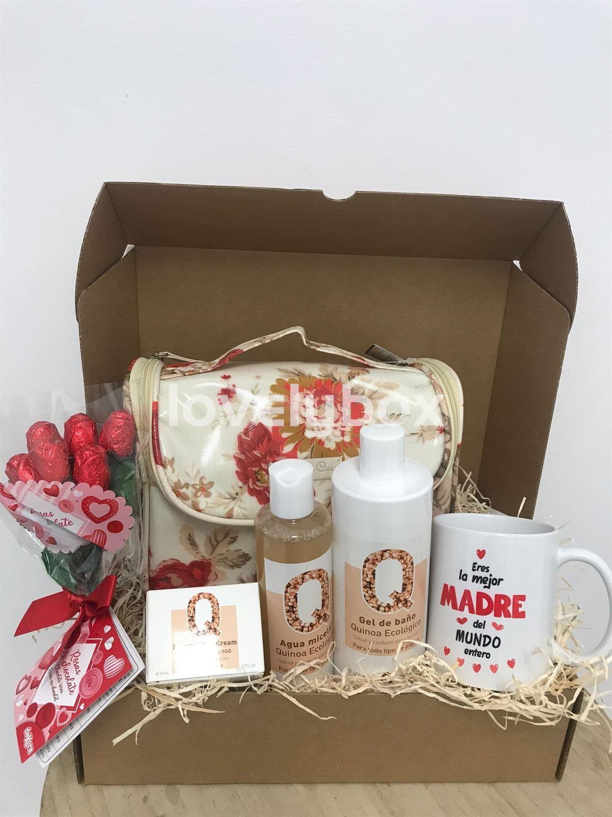 Caja tratamiento quinoa ecológico con neceser floral para mamá- regalo personalizado - Imagen 2