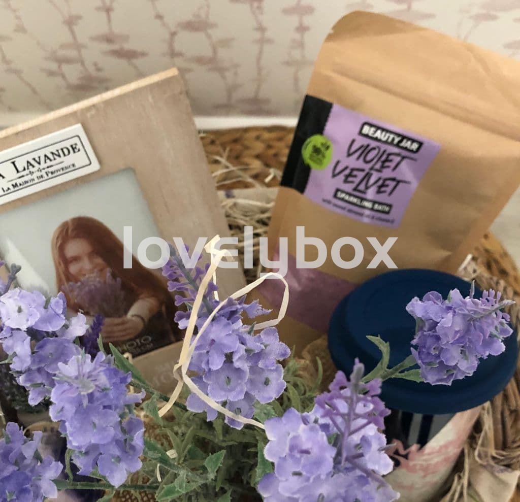 Cesto de mimbre lavanda para mamá - regalo personalizado - Imagen 3