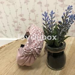 DIADEMA NUDO ROSA NUDE MIX CON LUNARES - Imagen 1