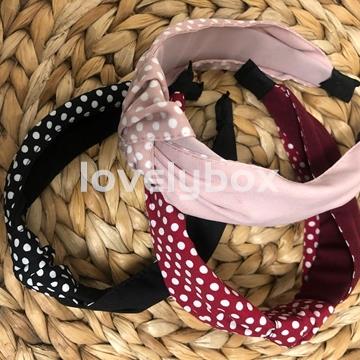 DIADEMA NUDO ROSA NUDE MIX CON LUNARES - Imagen 2