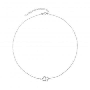 GARGANTILLA DOS CORAZONES LISOS ENTRELAZADOS - Imagen 1