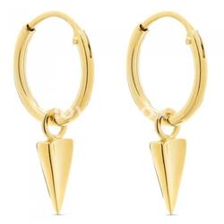 PENDIENTES ARO DORADO CONO LISO COLGANDO SILVER DIEZ - Imagen 1