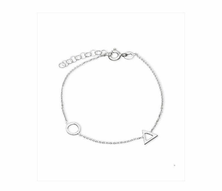 Pulsera triángulo círculo plata silver diez - Imagen 1