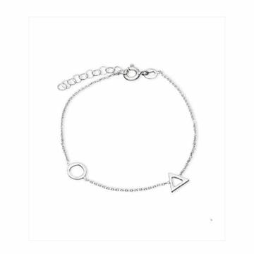 Pulsera triángulo círculo plata silver diez - Imagen 1